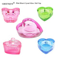 New Hotsale Pink Heart Crystal Glass Cup Jar Acrylic Nail Art Tool Pink Heart Storage Nails Liquid Dappen Dish Cups