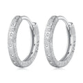 Fashion 925 Sterling Silver Geometric Glitter Ear Buckles Simple Round Hoop Earrings for Women Minimalist Fine Jewelry BSE848