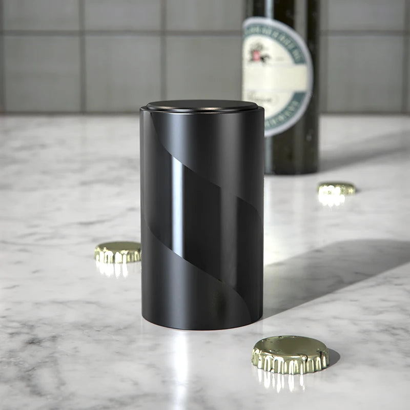 Wholesale Custom Logo Plastic Push Down Automatic Magnetic Beer Bottle Opener With Magnetic Catcher