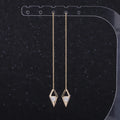 14k Yellow Gold Lab Diamond Trillion Shape Divine Chain Earrings