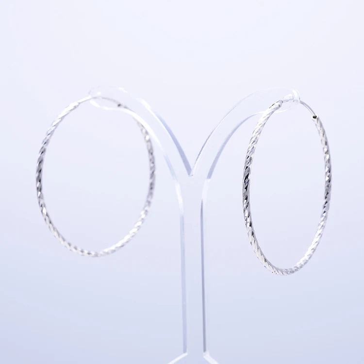 Twist Fashionable Silver Wedding Hoop Earrings for Women