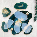 DM650 Irregular Marble Tea Cup Tray Doorplate Silicone Mould Epoxy Resin Agate Sliced Coaster Mold for Table Decoration