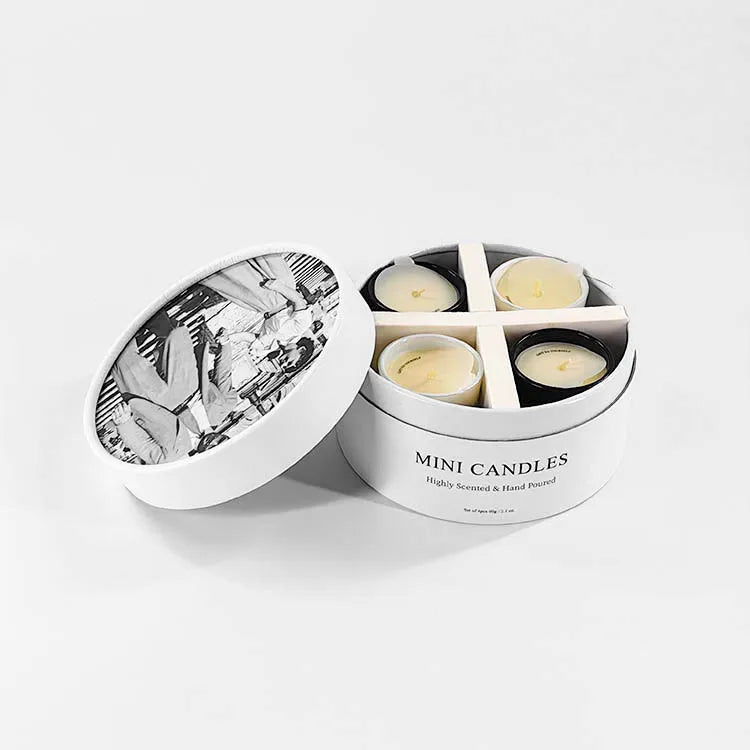 Popular Recyclable Custom Design Luxury Round Gift Packaging White Packaging Candle Gift Box