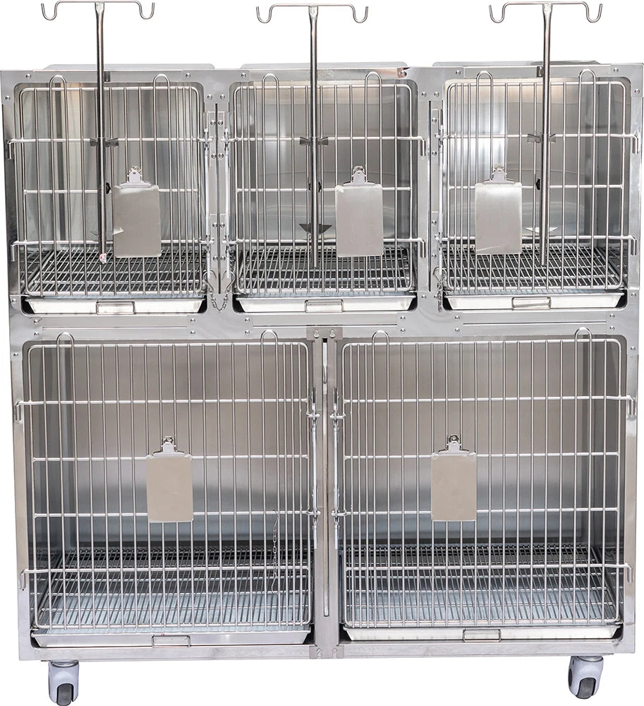 PL-005 Stainless Steel Luxury Cat and Dog Pet Carrier Separate Hospitalization Cage for Veterinary Use