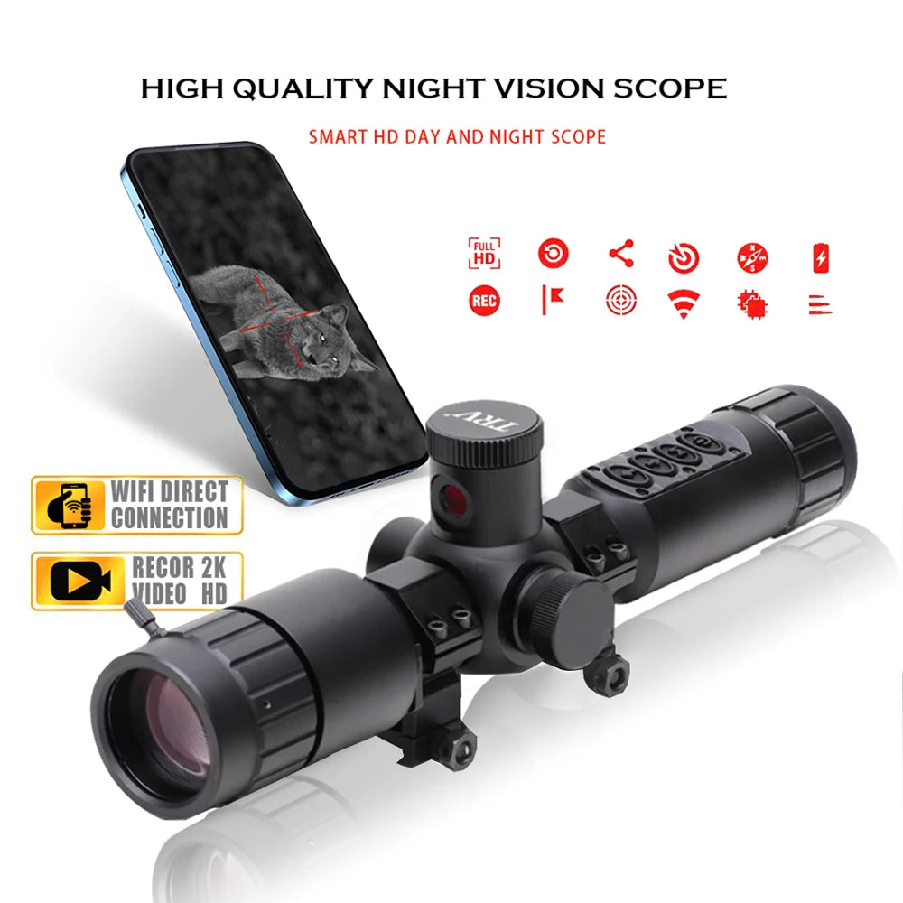 TRV 7-19X Hunting Night Vision Scope With Ranging Video Rec WIFI Support OEM Digital Night Vision Scope for Hunting Sight