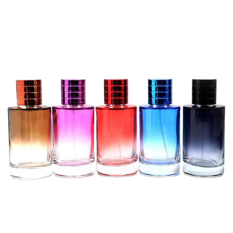 New Design Round  100ml Color Coating Crimp Cap Perfume Glass Bottles