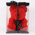 New Arrival 25cm Eternal Flower Rose Bear Gift With Box & Light Hugging Bear Artificial Flower Gifts Series for Anniversary