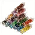 Pack 18 2MM Silver-Filled Glass Seed Beads Jewelry Findings Components Bead Caps Spacers Made Metal Metallic Material Shiduomei