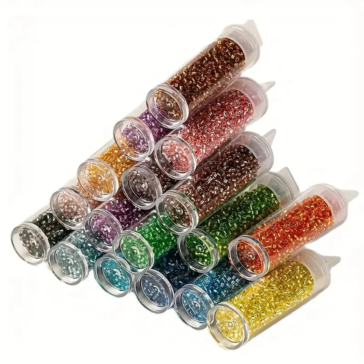 Pack 18 2MM Silver-Filled Glass Seed Beads Jewelry Findings Components Bead Caps Spacers Made Metal Metallic Material Shiduomei