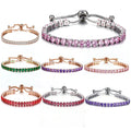 RisingMoon Crystal Wrap Gold Silver Plated Pull Bracelet Adjustable  Tennis Zircon Copper Bracelets