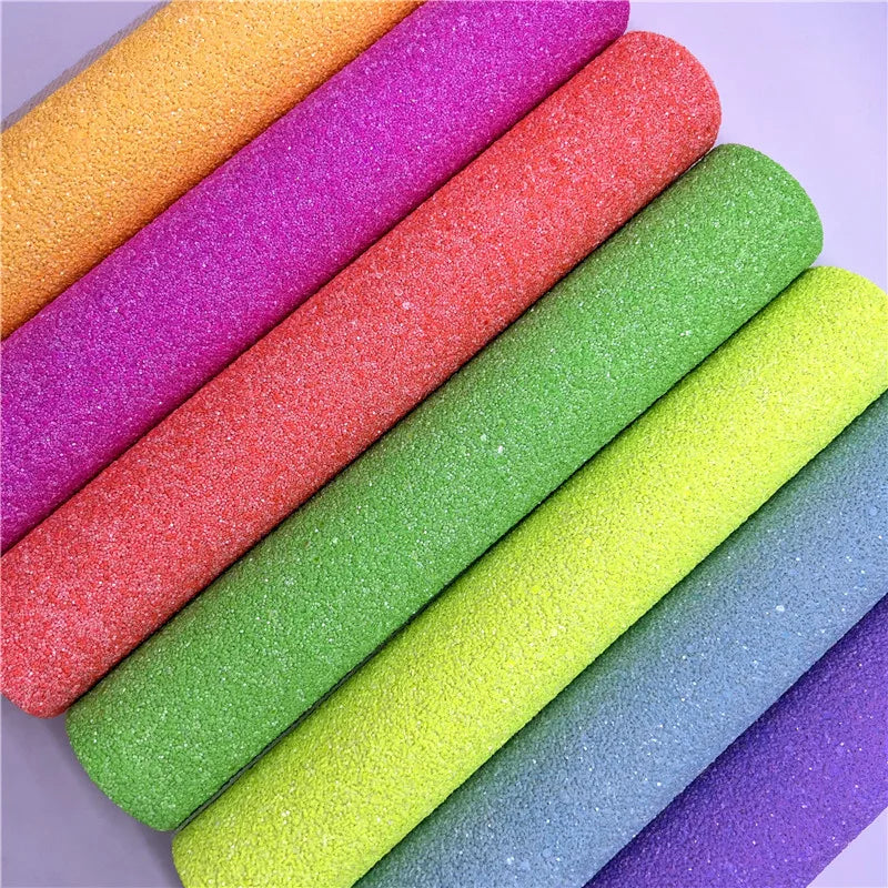 Neon Chunky Glitter Fabric Leather for Bows Shoes & Accessories