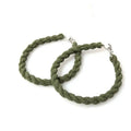 Outdoor Tactical Elastic Blouse Garters  Green Boot Bands With Metal Hook Twisted Rope