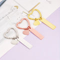Personality Blank Couple Love Shaped  Heart Stainless Steel KeyChain Custom Jewelry Gold Plated Pendant