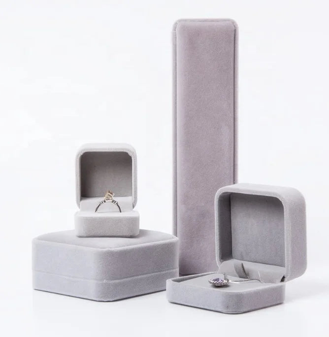 Women Girl Wholesale Custom Portable Jewelry Case Jewelry Box Ring Earing Necklace Travel Fashion Leather Blue OEM Store Logo