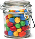 Airtight Glass Storage Jars with Hinged Clip Lid Clear Kitchen Canisters for Spices Herbs Candy Snacks