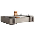 Luxury Modern L-Shaped Solid Wood Extendable Convertible High-End Executive Office Desk