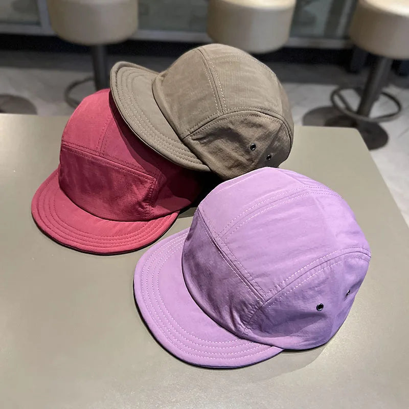 Bulk Orders OEM Multi-Panel Outdoor Camping Hat Waterproof Nylon Cap for Sports Runners 100% Polyester Plain Blank Camp Cap