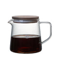 Ecocoffee Wholesale V Shaped Spout 350ML Coffee Server with Wood Lid Glass Pot Silicone Seal S900
