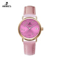 China Stainless Steel Women's Watch Leather Band Water Resistant Pointer Dial Custom Parts Factory