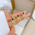 Luxury Ladies Fashion Jewelry Set 18K Gold Plated Diamond Flower Bear Butterfly Pendant on Link Chain