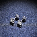 Lady's Moissanite Stud Earrings 925 Sterling Silver Rhodium Plated Geometric Shape Custom Colors Orthodox Wedding Engagement