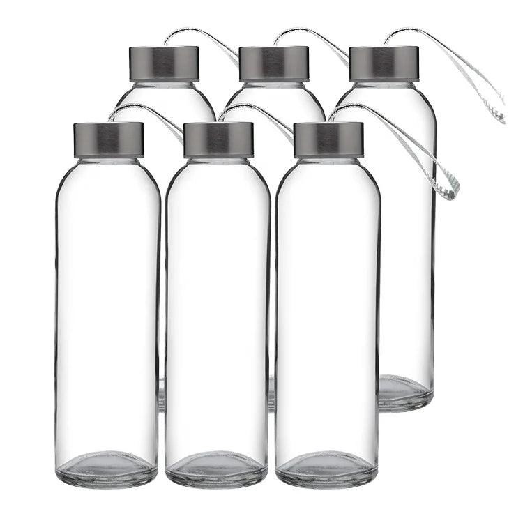 Customized Unique Shape Empty Premium Printed Glass Water Bottles 500ml 1L Water Bottle Glass Online for Hotel Restaurant