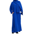 Plain Royal Blue Black Color Elastic Cuff Floor Length Match With Same Color Shawl Dubai Uae American Turkey Islamic Eid Abaya