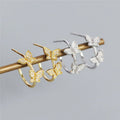SP 2022 Luxury Zircon C Shape Hoop Earrings 18K Gold Plated 925 Sterling Silver Butterfly Stud Earrings Women