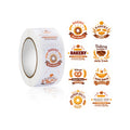 Bakery Bread Cupcakes Non Lamination Glossy Paper Self Adhesive Thank You Label Sticker Package Label Sticker Roll With 8 Des