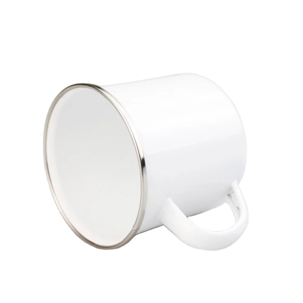 Enamel Camping Sublimation Blank Camper Mugs for White Sublimation Transfer With Handle