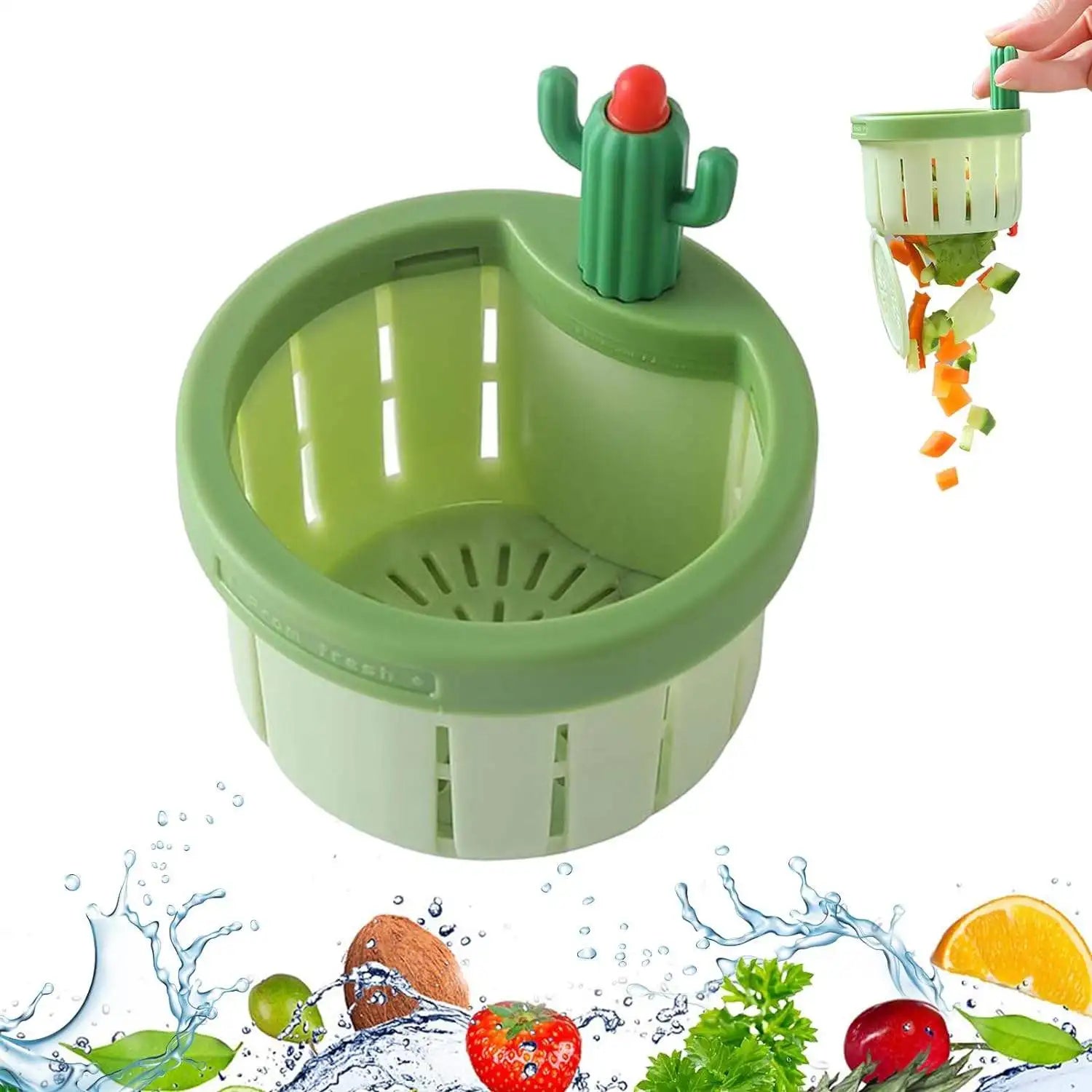 2024 New Cactus Sink Strainer Press Automatic Dumping Basket Multi-Functional Home Use Cactus Kitchen Sink Drain Strainer
