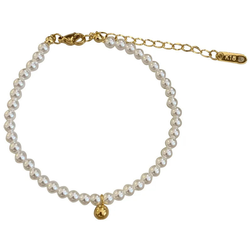 HOVANCI Natural Pearl Bracelet 18K Gold PVD Plated Stainless Steel Charm Freshwater Pearl Beads Bracelets Women's Jewelry