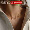 Emanco Dropshipping Trendy Stainless Steel Name Necklaces Women Custom Engraved Gold Name Plate Necklace Jewelry Personalised
