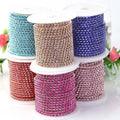 Wholesale Loose Glass Rhinestones Earrings Chain Sew on Trimming Close Cup 9 Facets Chains Shoes Boots Decoration