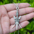 Custom Vintage Fashion Elegant Insect Dragonfly Dagger Necklace Charm Women Friend Gift