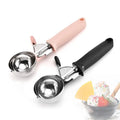 Custom Stainless Steel and PP Ice Cream Scoop Digger Spade Ball Maker Non-Slip Rubber Grip Fruit Scoops Ice Cream Spoons