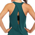 Women's Y2K Style Cross Backless Workout Tops Breathable Loose Fit Woven Fabric