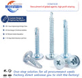 AS3566.1 ST4.2*13 Blue-White Zinc Flat Head Washer Drill Tail Durable 10mm Titanium Stainless Steel 4mm Metric Carbon Steel