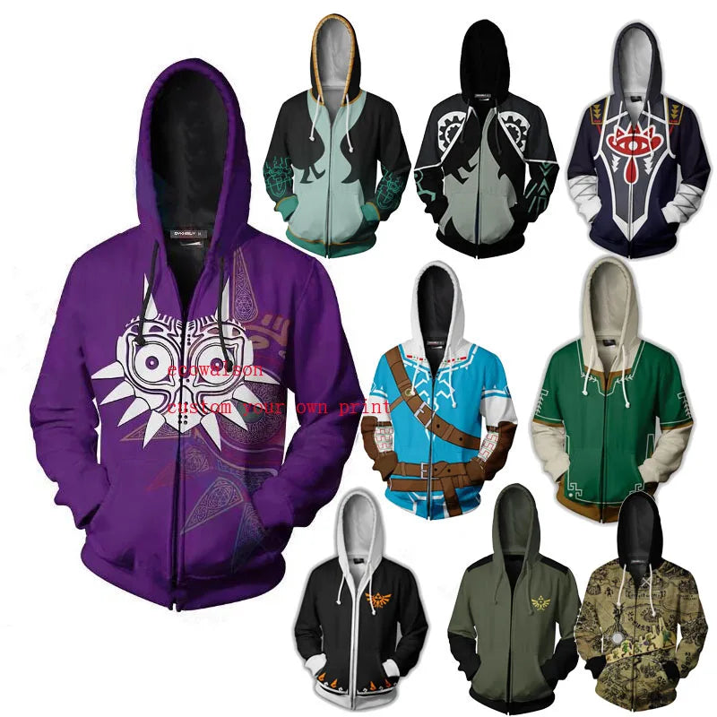 Ecowalson  Anime Hoodies Sweatshirts Majora's Cosplay Costume Men Top Jackets