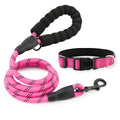 2023 Hot Seller Reflective Floral Nylon Dog Collar Leash Set Personalized Ribbons Comfortable Padded Handle Training Lights