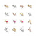 New Design Color Zircon Geometric Earrings 18K Gold Plated Brass Earrings Fashion Jewelry Love Earrings for Women