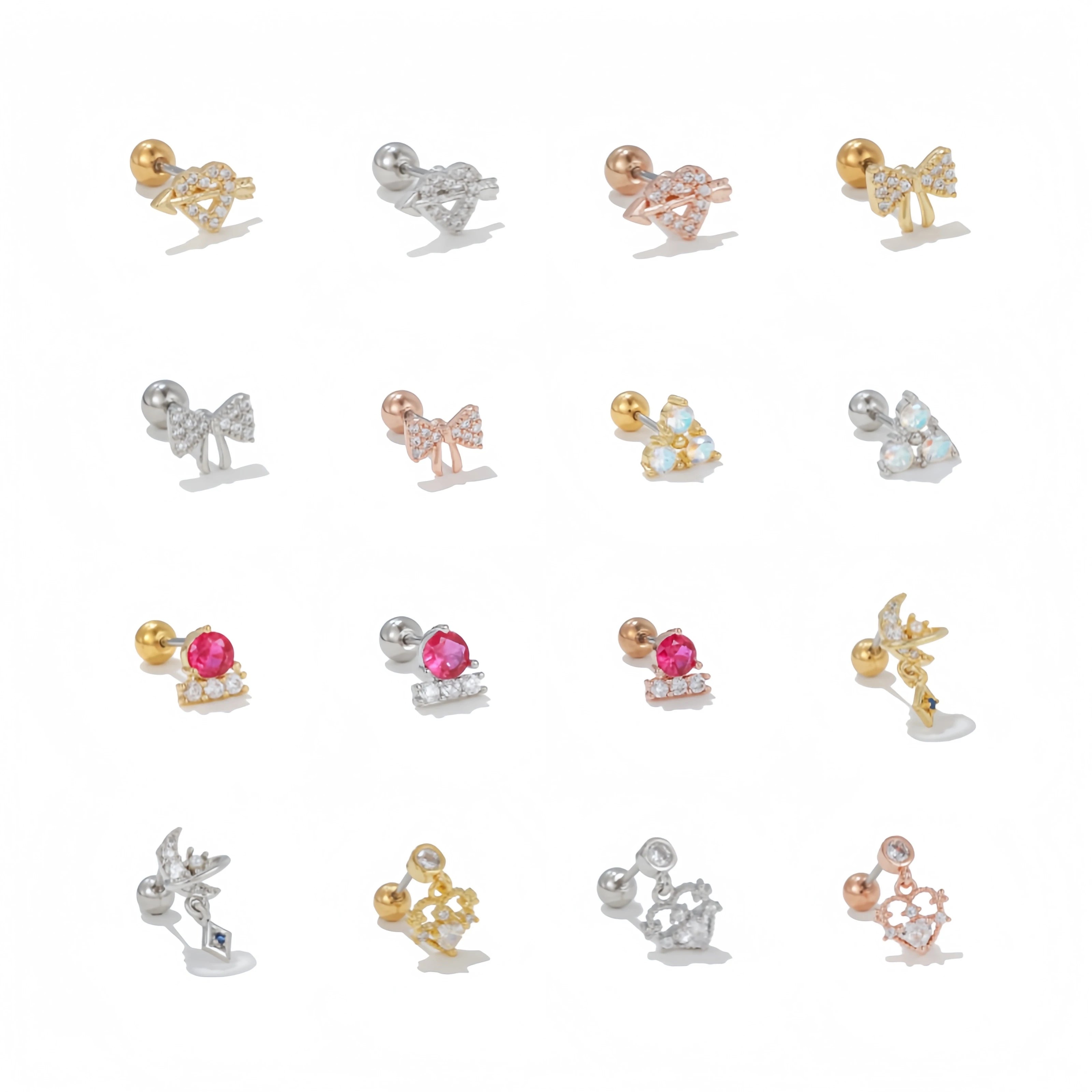 New Design Color Zircon Geometric Earrings 18K Gold Plated Brass Earrings Fashion Jewelry Love Earrings for Women