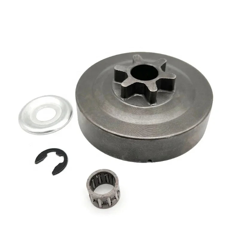 Lingxiao OEM 3/8 Pitch 6T Clutch Drum Sprocket Washer E-Clip Kit for MS170/MS250 2 Stroke Chainsaws