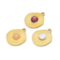 Fashion Luxury Gold Plated Stainless Steel Charms Pendant Women Necklace Bracelet Jewelry Findings Making Accessories