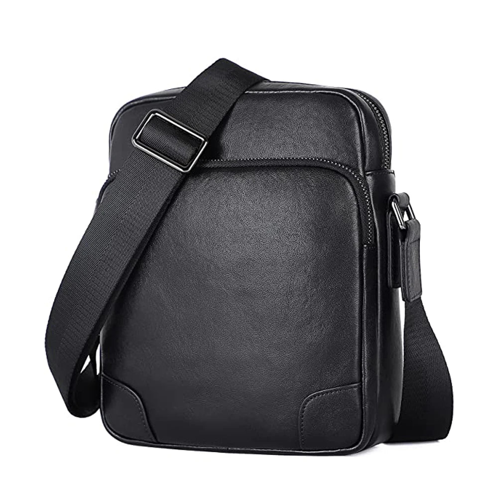 Wholesale Fashion Handmade Custom Logo Luxury Travel Crossbody Bag Handbag Genuine Leather Men's Shoulder Bag iPad Phone Wallet