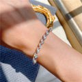GT Pulseras De Moda 2022 Bridal Wedding Bracelets Charm Leaf Shape Zircon Bracelet for Women Jewelry
