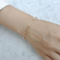 2022 New Arrivals Gold Plated Real Gold Plated Link Chain Geometric Oval Paper Clip Bracelet With Lobster Clasp