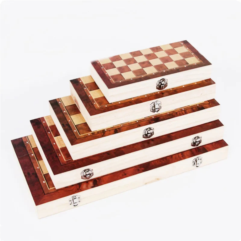 Backgammon Wooden Travel Chess Set with Folding Carrying Case for Adults and Kids Ooden Pawn Colorful Wooden Chess Chessman