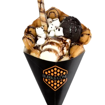 Customizable Disposable Hot Food Grade Kraft Paper Crepe Cone Packaging Egg Foam Waffle Holder Ice Cream Free Sample Available