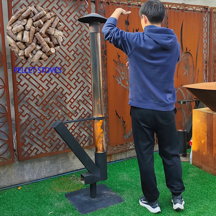 Modern Outdoor Garden Biomass Pellet Warming Heater Wood Pellet Stove